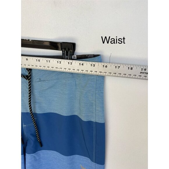 Hurley Mens Striped Boardshorts Size 30 Blue Gradient Quick-Dry With Pocket - Picture 4 of 7